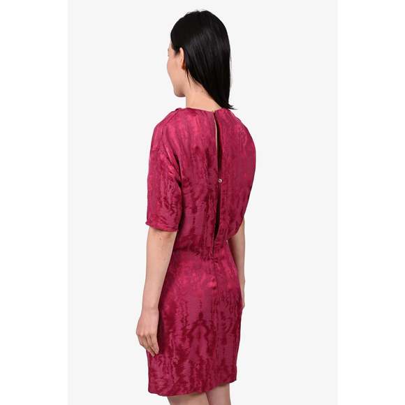 Isabel Marant Magenta Jacquard Ruffle Raw hem Dress sz 38 - Picture 3 of 3